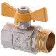 Кран шаровой Waterpro WP607-20FMW-Y - 3/4" FMW ГШМ YELLOW, ручка "бабочка" желтая
