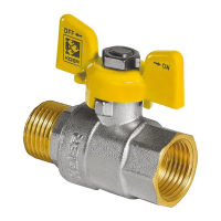 Кран шаровой KOER KR.218.G - 1" FM ГШМ YELLOW, ручка "бабочка" желтая