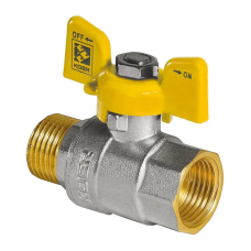 Кран кульовий KOER KR.218.G - 1" FM ГШМ YELLOW, ручка "метелик" жовта