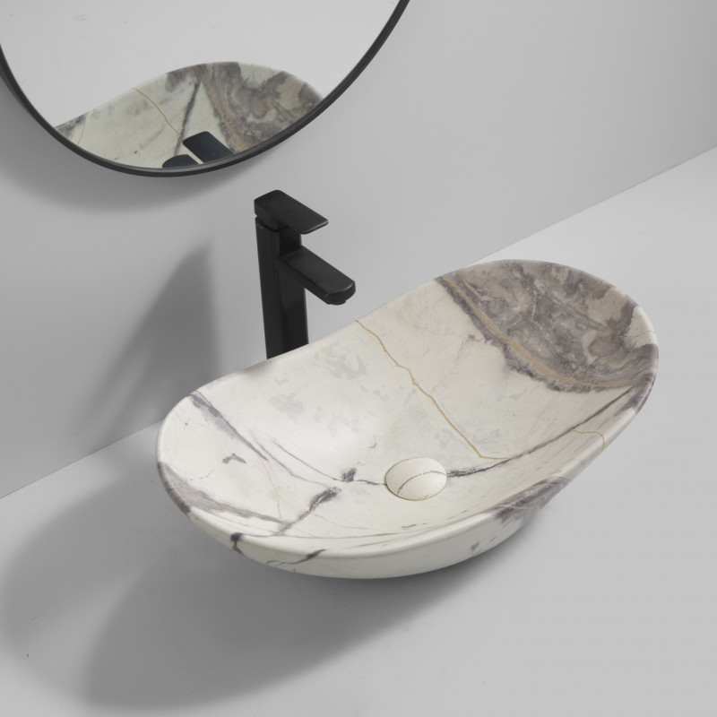 Раковина накладная MIXXUS PREMIUM WAVE-0106 MARBLE 620х360х160mm