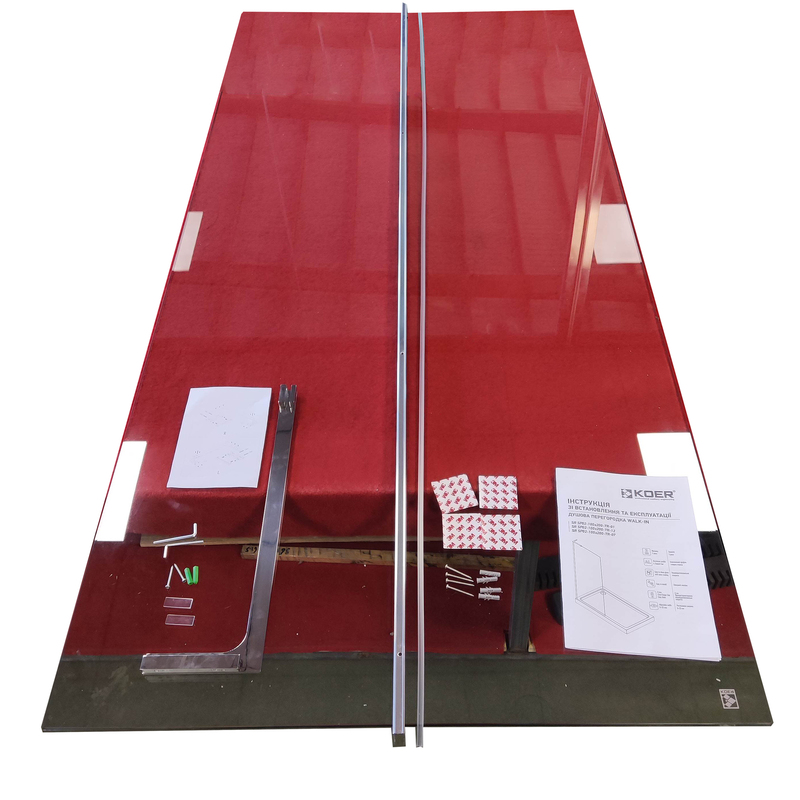 Душова перегородка Koer SR SP02-100x200-TR-01 Walk-In прозоре скло Easy Clean 8мм, хром (KR53