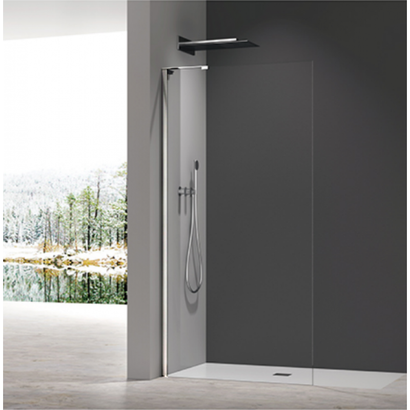 Душова перегородка Koer SR SP02-100x200-TR-01 Walk-In прозоре скло Easy Clean 8мм, хром (KR53