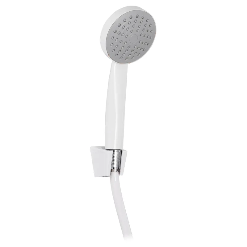 Душевой набор (шланг, лейка, кронштейн) белый Zerix Shower SET-02W
