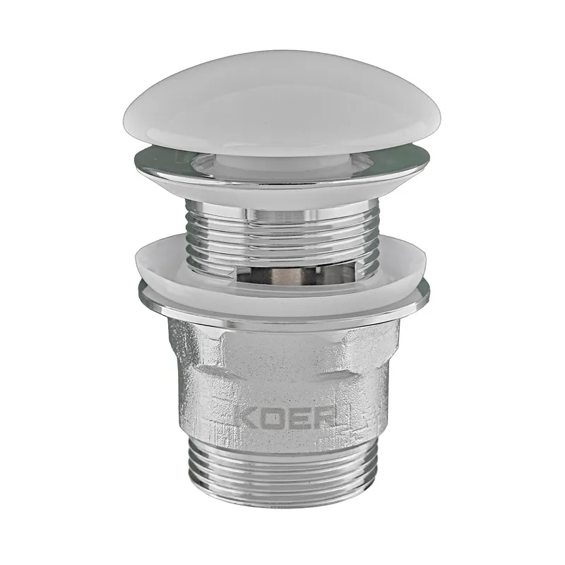 Донний клапан для умивальника з переливом Koer PW-03-11 1 1/4'' (кнопка)