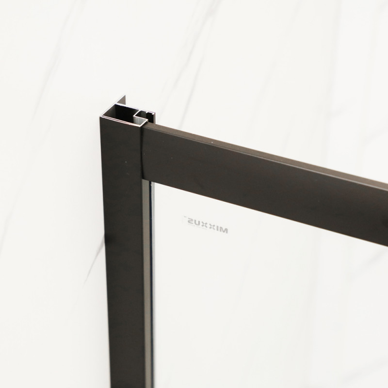 Двері в нішу Mixxus Premium DIVERSE SD01-120x185-TR Чорний прозоре скло 5мм