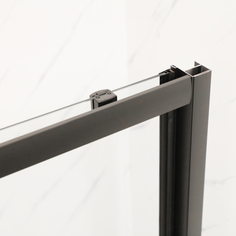 Двері в нішу Mixxus Premium DIVERSE SD01-120x185-TR Чорний прозоре скло 5мм