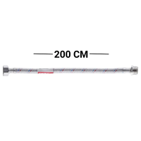 Гнучкий шланг для підключення води гайка 1/2'' - Штуцер 1/2'' (200 см) (силік. оболонка) Zerix (ZX30