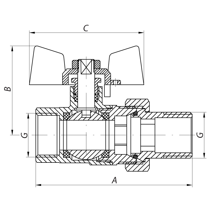 Кран с американкой 1/2" (Koer KR.227.W) белый
