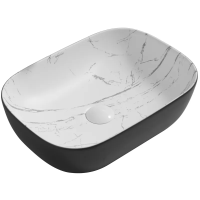 Раковина накладная MIXXUS PREMIUM DIVERSE-0112 MARBLE-BLACK 455х325х135mm