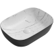 Раковина накладная MIXXUS PREMIUM DIVERSE-0112 MARBLE-BLACK 455х325х135mm