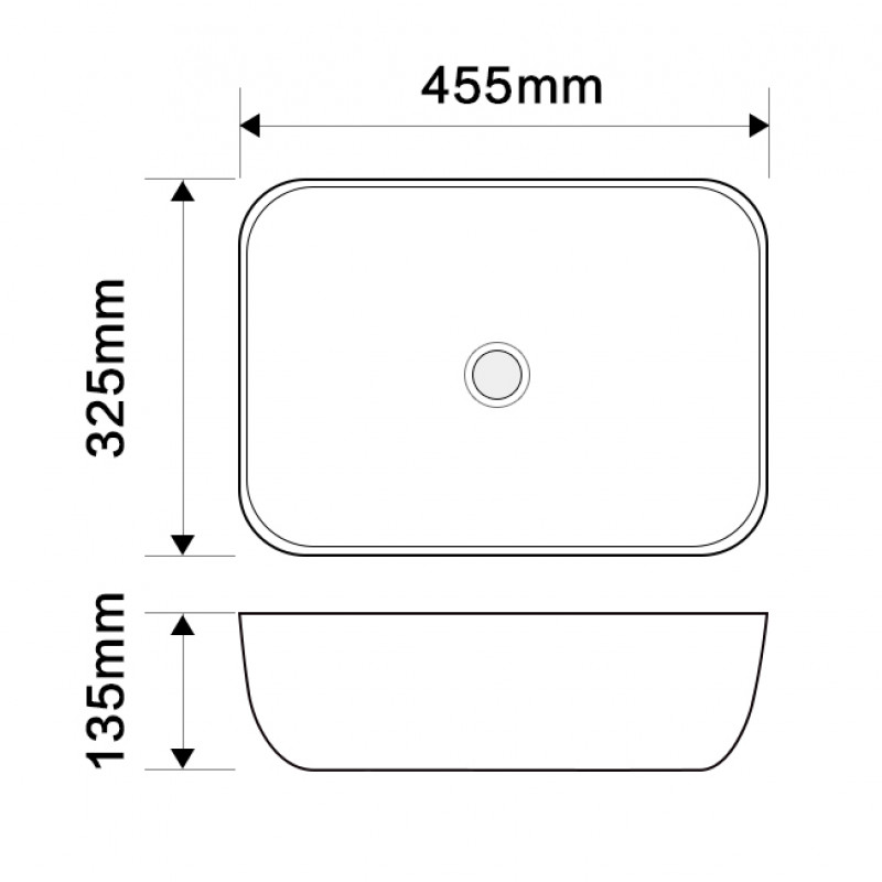 Раковина накладная MIXXUS PREMIUM DIVERSE-0112 MARBLE-BLACK 455х325х135mm