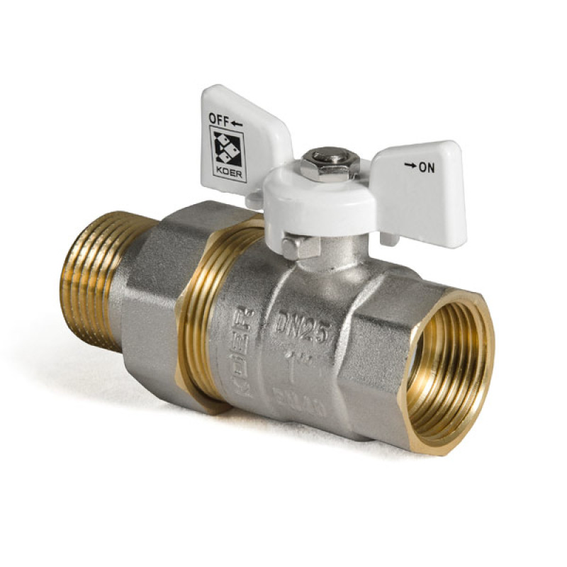 Кран с американкой 1" (Koer KR.227.W) белый