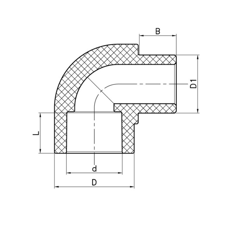 Угол Koer K0266.PRO 25 PPR 90 ВН