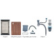 Мойка Mixxus Premium MH7545-SET-05 MICRO DECOR NANO-BLACK (3.0/0.8) комплект (графит)