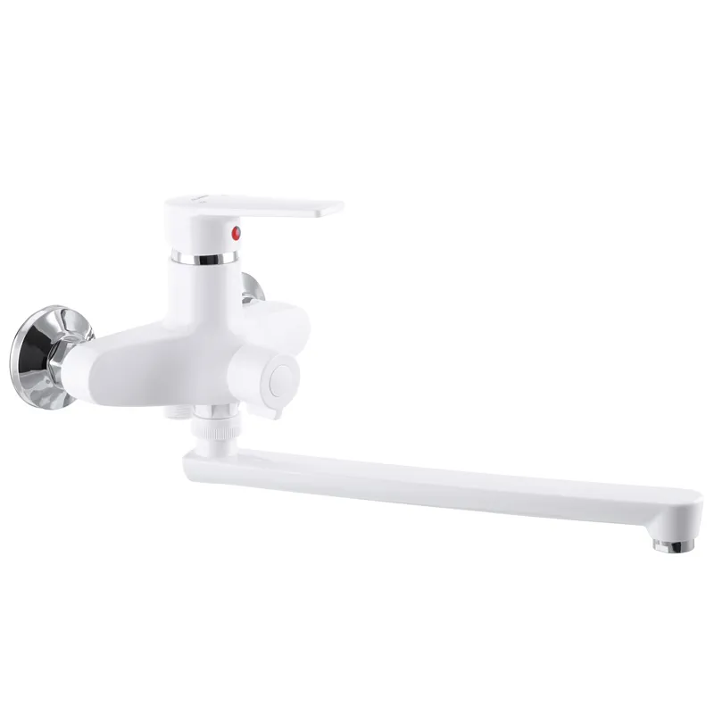 Смеситель для ванны Plamix Oscar-006 Euro Белый (без шланга и лейки)