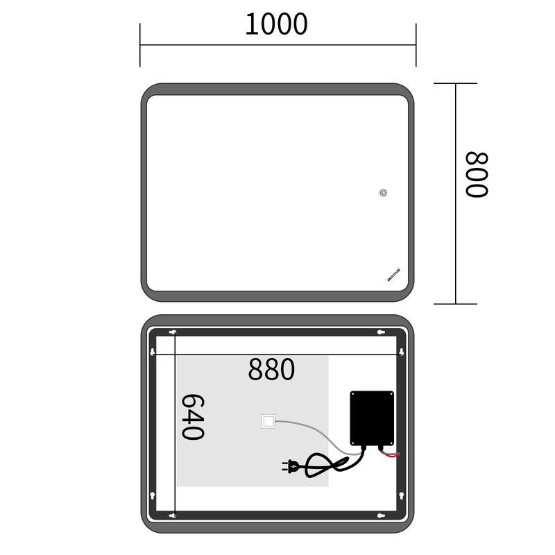 Зеркало Mixxus Premium OLIVARY MR19-100x80-REVERSE (LED Touch, Anti-fog, димер (3-6,5kK))