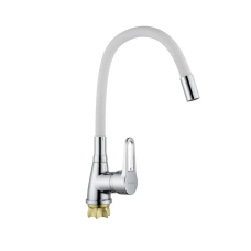 Смеситель для кухни с силиконовым изливом Champion Sop 014-045 (Nut) Refl.White