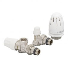 Комплект для підключення радіатора Koer SET-13 - 1/2"x1/2" (осьовий) з термоголовкою ВН