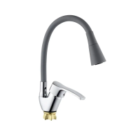 Смеситель для кухни с силиконовым изливом Champion YUB 011-279 (Nut) Refl.Grey