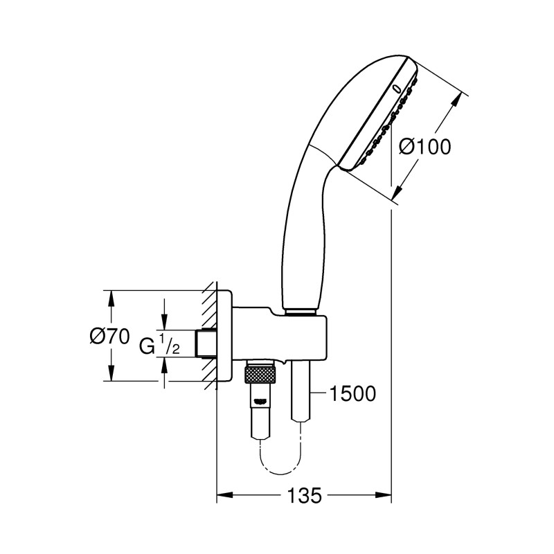 Набор для душа (33556003+26406001) Grohe Eurosmart UA33556002