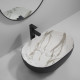 Раковина накладная MIXXUS PREMIUM ELLIPSE-0105 MARBLE-BLACK 600х400х150mm