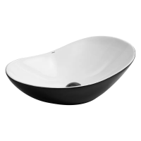 Раковина накладная Mixxus Premium WAVE-0105 WHITE-BLACK 620х360х160mm