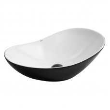 Раковина накладна Mixxus Premium WAVE-0105 WHITE-BLACK 620х360х160мм