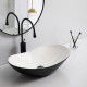 Раковина накладная Mixxus Premium WAVE-0105 WHITE-BLACK 620х360х160mm