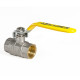 Кран шаровой KOER KR.214.G - 1/2" FF ГГВ YELLOW, ручка "рычаг" желтая