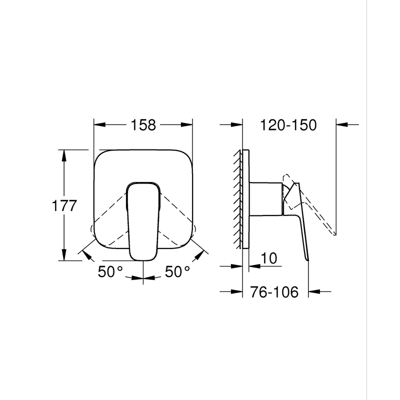 Однорычажный смеситель для душа Grohe Cubeo