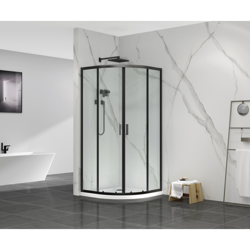 Душевая кабина без поддона Mixxus Premium DIVERSE SC01-90x90x195-TR Black прозрачное стекло 5мм (MI