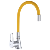Смеситель для кухни Zerix SOP7 045 с желтым гибким изливом