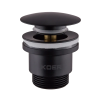 Донний клапан для умивальника Koer PW-01-05 1 1/4'' (кнопка) (Чорний)