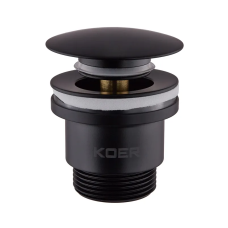 Донний клапан для умивальника Koer PW-01-05 1 1/4'' (кнопка) (Чорний)