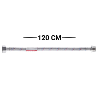 Гнучкий шланг для підключення води гайка 1/2'' - Штуцер 1/2'' (120 см) (силіконова оболонка) Zerix (ZX30