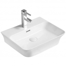 Умивальник накладний керамічний Mixxus Premium Bevel-0201 з переливом 485x410x125мм