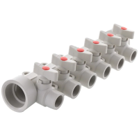 Коллектор 6-way с шаровыми кранами (40x20) PPR Koer K0173.PRO