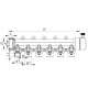 Коллектор 6-way с шаровыми кранами (40x20) PPR Koer K0173.PRO