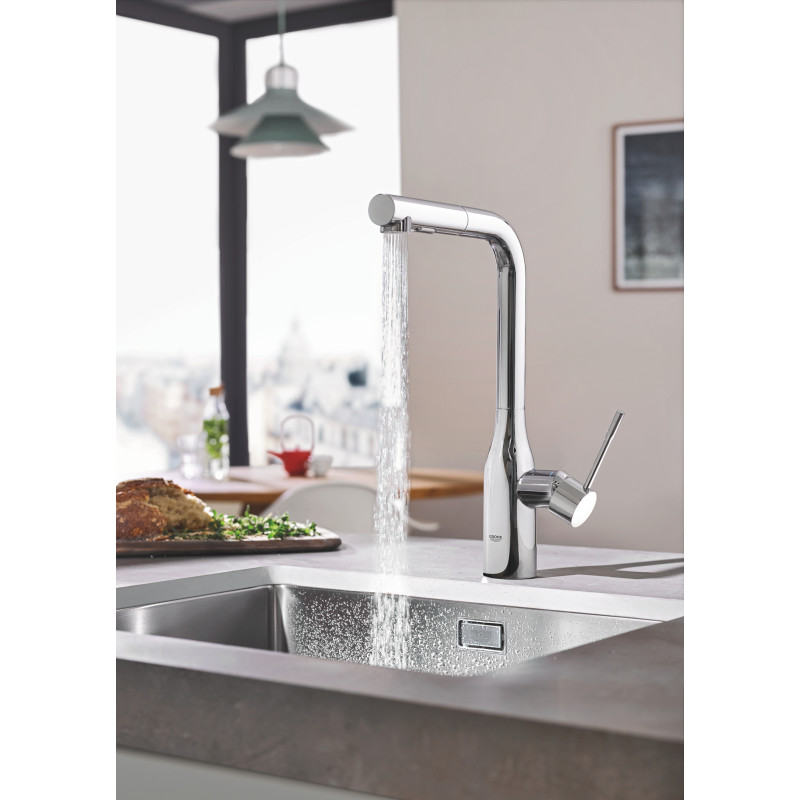 Смеситель для кухни с выдвижным изливом Grohe Essence New