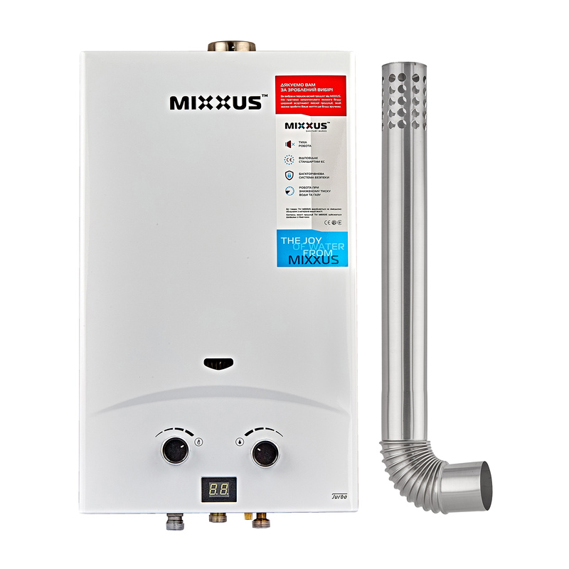 Газова колонка Mixxus GWH-0710 BASIC TURBO WHITE турбована 10 л/хв