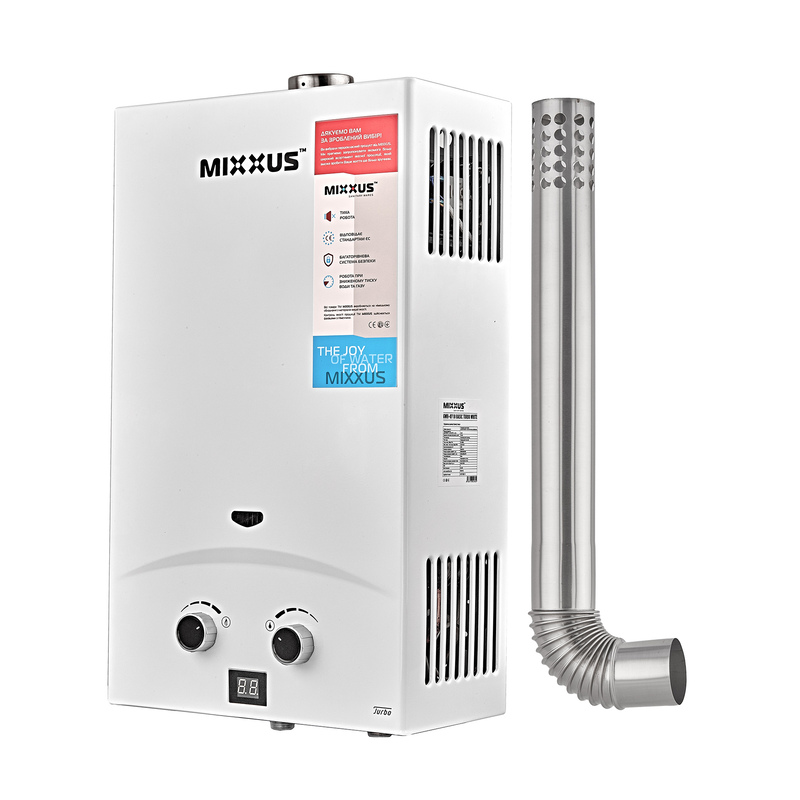 Газова колонка Mixxus GWH-0710 BASIC TURBO WHITE турбована 10 л/хв
