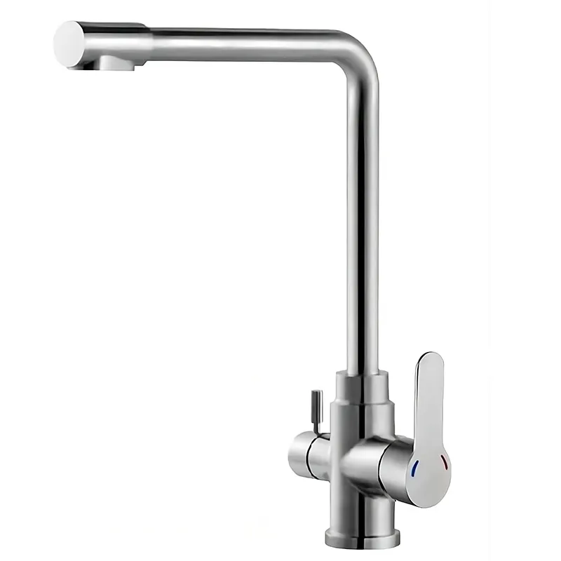 Смеситель для кухни Zerix DAX-021 с вых. для питьевой воды (нерж. сталь)