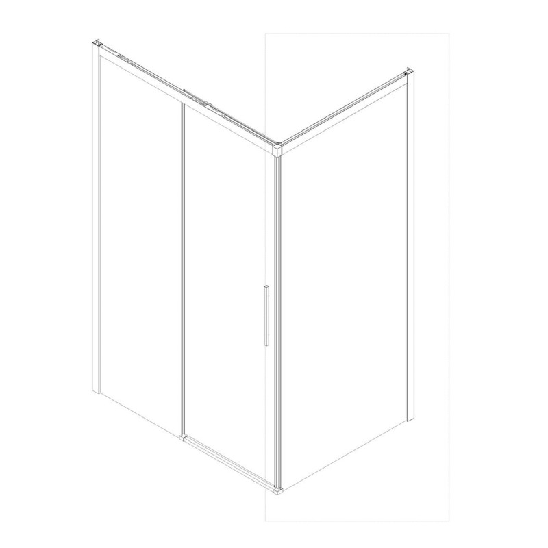 Бічна стінка для кабіни Koer SR SW05-90x200-TR-01 прозоре скло Easy Clean 6мм, хром