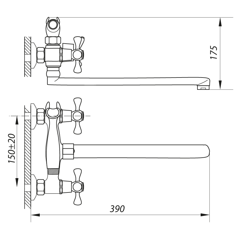 Смеситель для ванны Zerix D5Q 827