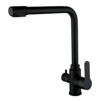 Смеситель для кухни Zerix DAX-021 Black с вых. для питьевой воды (нерж. сталь)