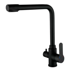 Смеситель для кухни Zerix DAX-021 Black с вых. для питьевой воды (нерж. сталь)