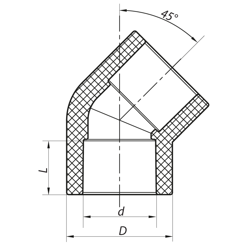 Угол 45 110 PPR Koer K0203.PRO