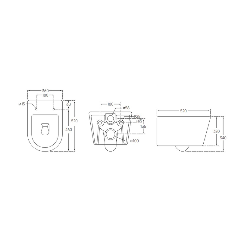 Унітаз підвісний Mixxus BEVEL-0302-T3 520x360x365мм, система змиву TORNADO 3.0