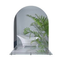 Зеркало настенное Zerix LAGUNA MRZ03-450x600x110 прямоугольное с дугообразным верхом и полкой (ZX56