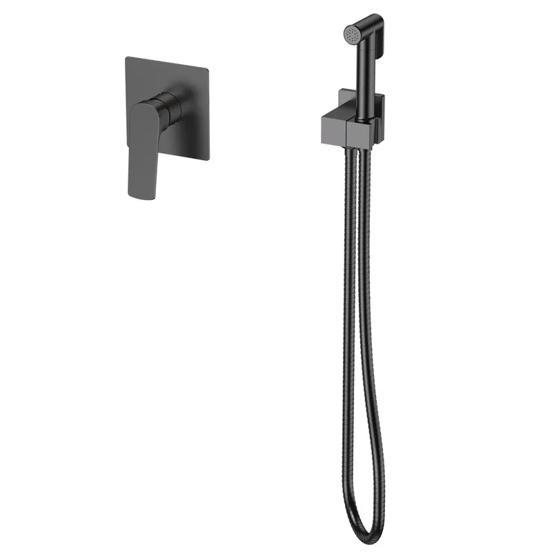 Смеситель для гігієнічного душу Mixxus Premium MONE 002 INNER Graphite вбудований з лійкою (MI6